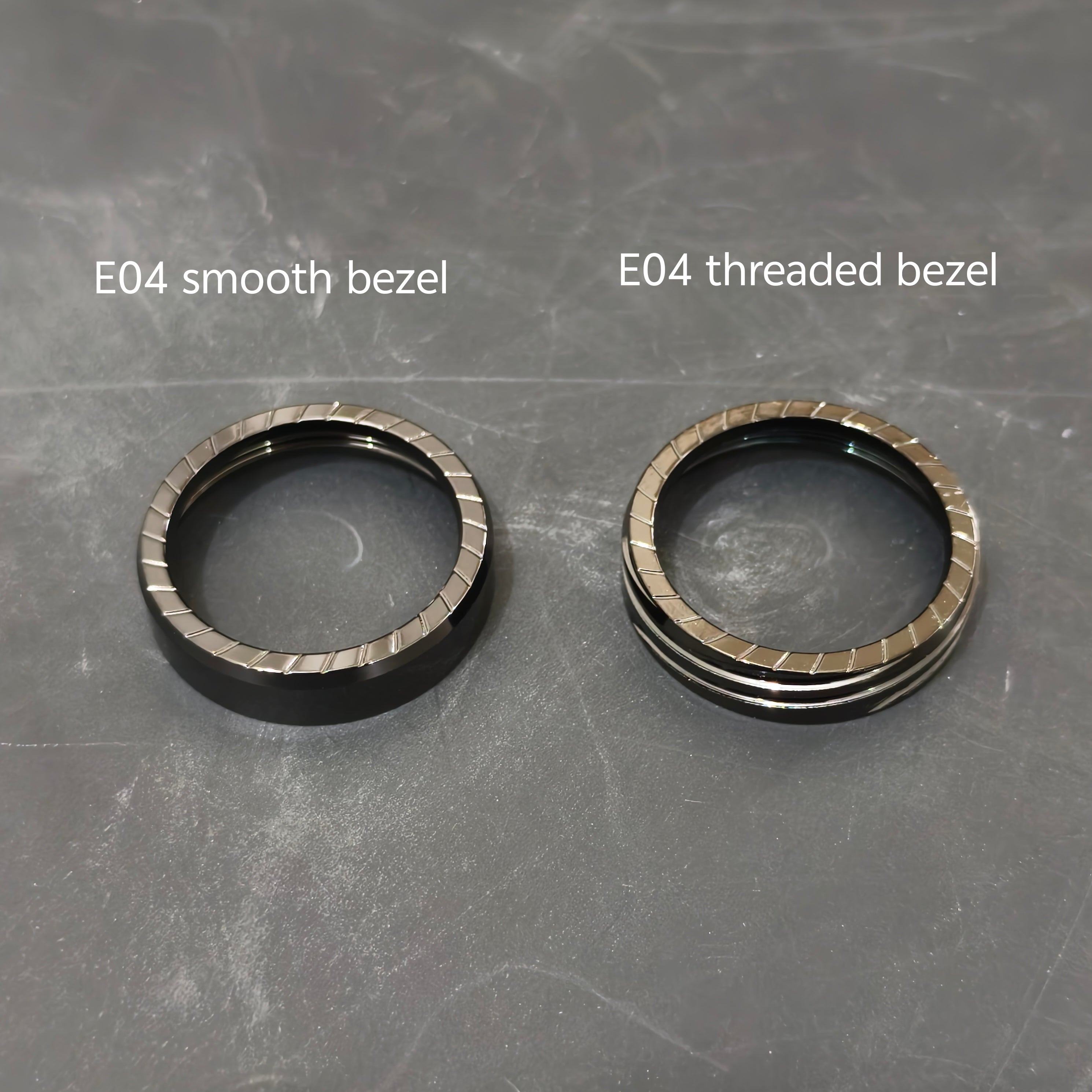 Black PVD - Smooth / Threaded Bezel for E04 and NOV-mu V2